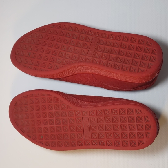 Puma Suede 7 Women's Suede Retro Classic (6 Children's) Red Suede Shoes - Picture 7 of 11